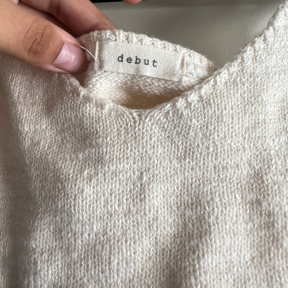 Ivory Knit Crop Top - Picture 2 of 4